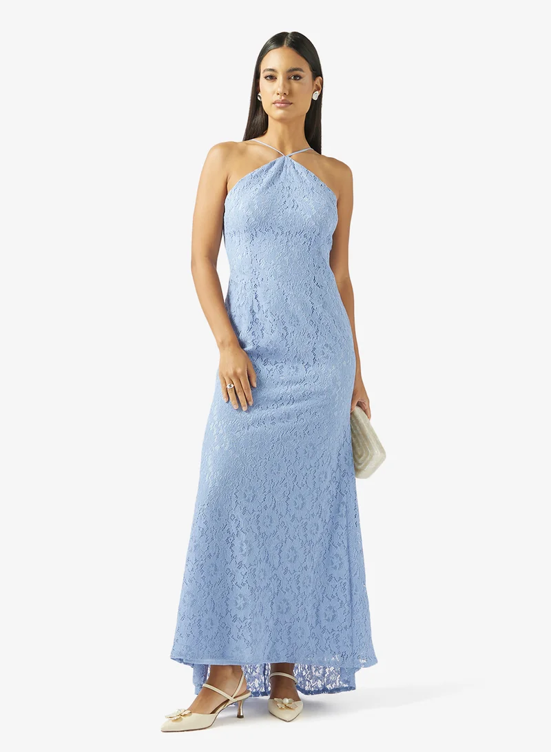 Ella Limited Edition  Halter Neck Lace Dress for Women | Best Price UAE